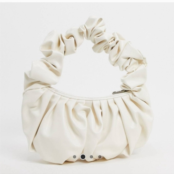 ASOS Handbags - ASOS DESIGN super ruched grab clutch bag in off white|‎ NWOT